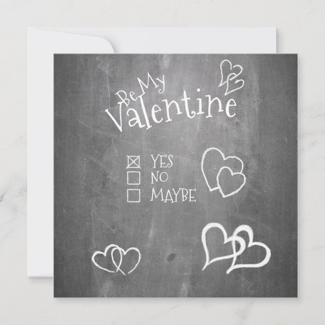 Sé mi San Valentín en una pizarra (Anverso)