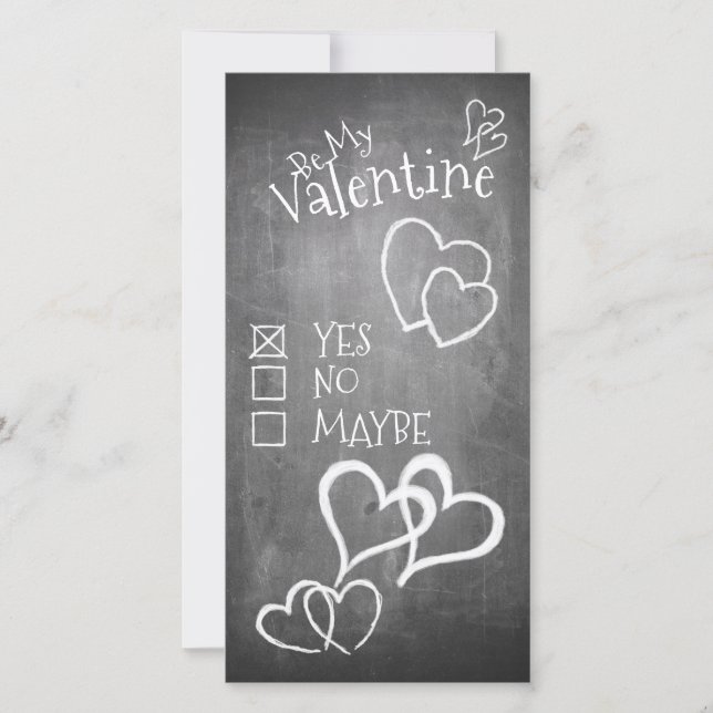 Sé mi San Valentín en una pizarra (Anverso)