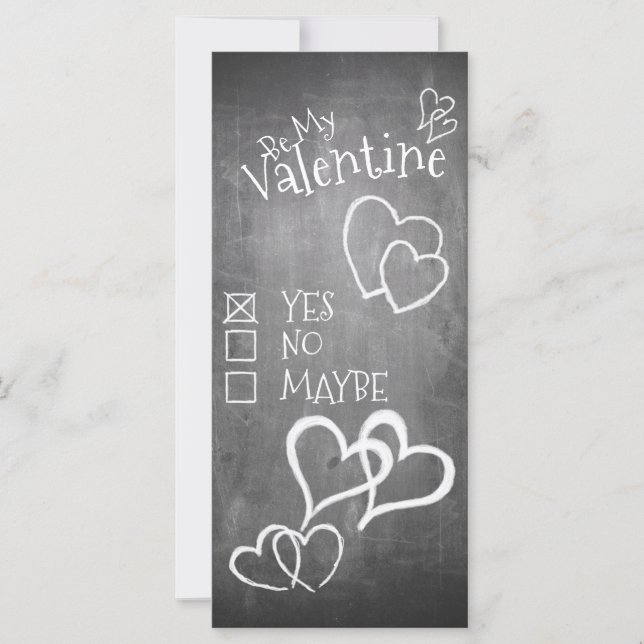 Sé mi San Valentín en una pizarra (Anverso)