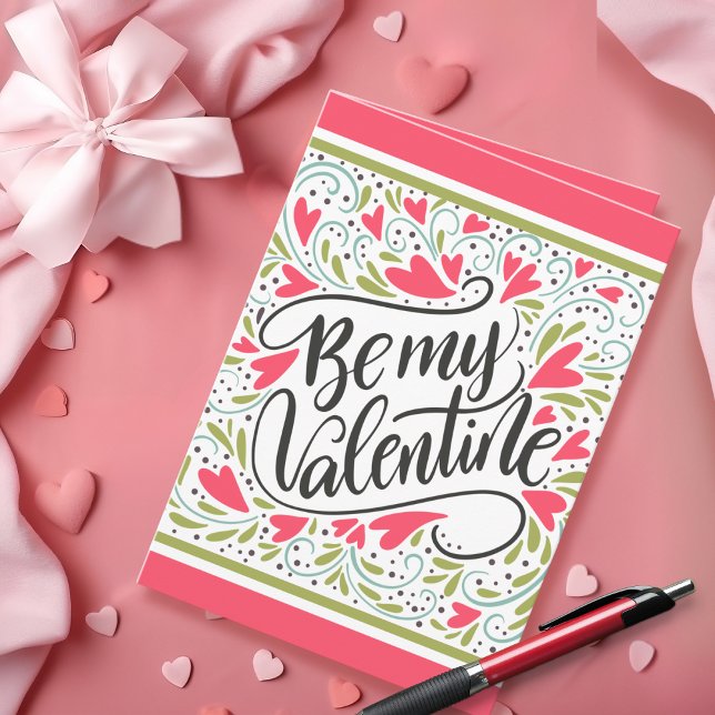 Sé Mi San Valentín Tarjeta Doble del Día de San Va (Subido por el creador)