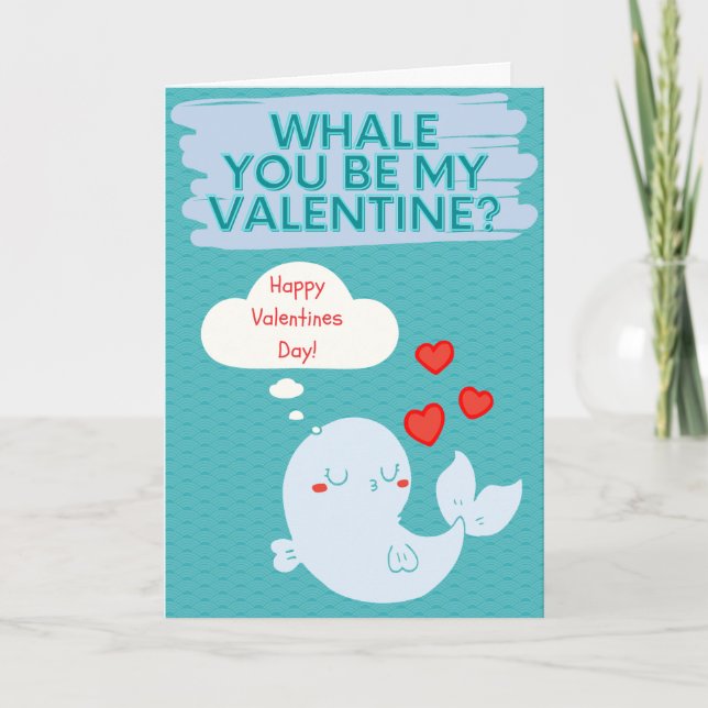 Sé mi tarjeta de ballena divertida de San Valentín (Anverso)