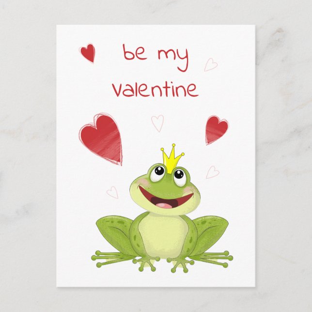 Sé mi tarjeta de festividad Valentine Cute Frog Pr (Anverso)