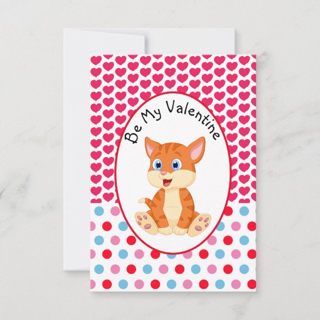 Sé mi tarjeta de niño gatito a rayas de San Valent (Anverso)