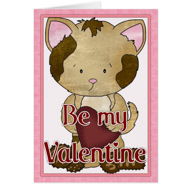Sé mi tarjeta de saludo de gato de San Valentín Ki (Frente)