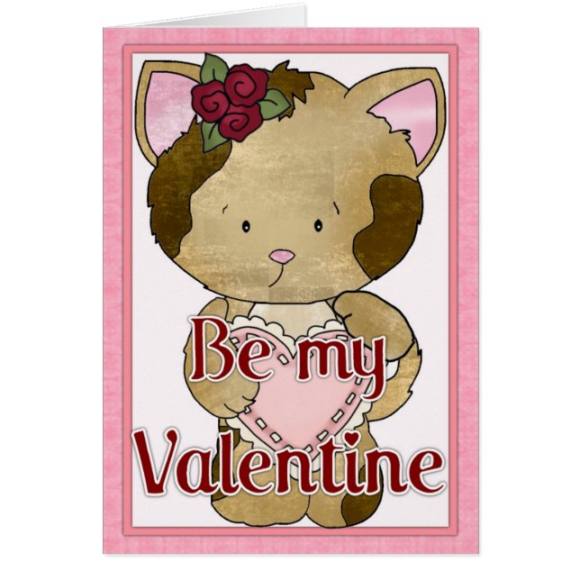 Sé mi tarjeta de saludo de gato Valentine Kitty d5 (Frente)