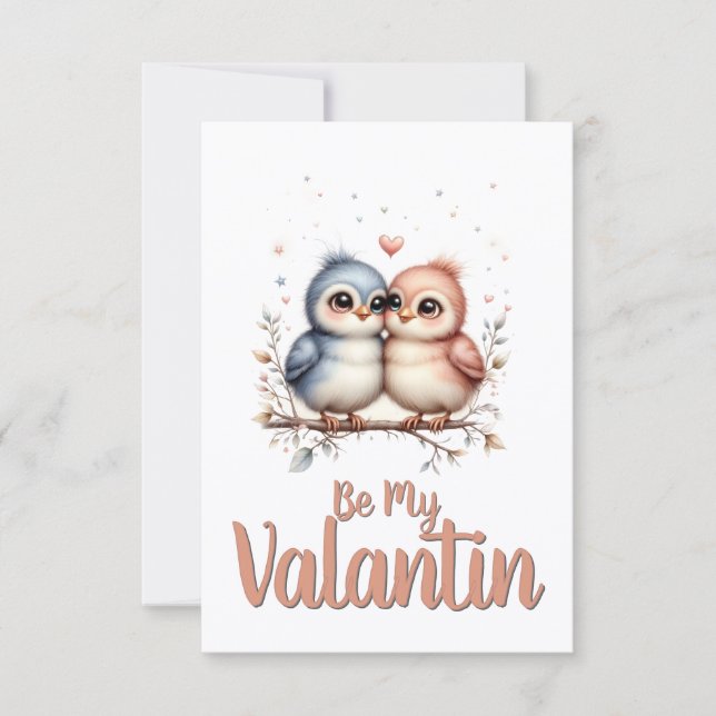 Sé Mi Valentin – Arte de San Valentín de Aves de A (Anverso)