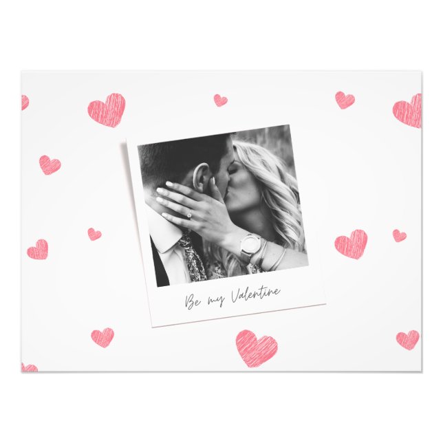 Sé mi Valentín | foto personalizada | Corazón rojo (Frente)