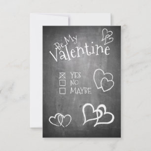Sé mi Valentine en una pizarra de tiza