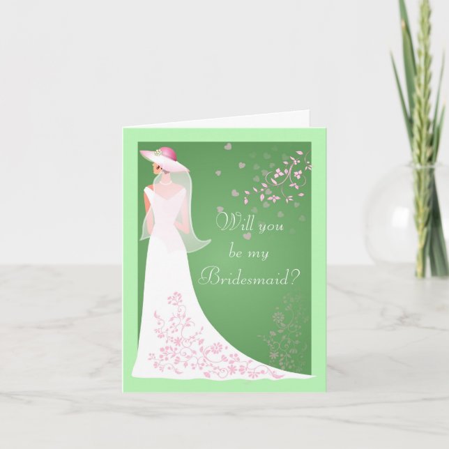Sé mis tarjetas de dama de honor - Boda de primave (Anverso)