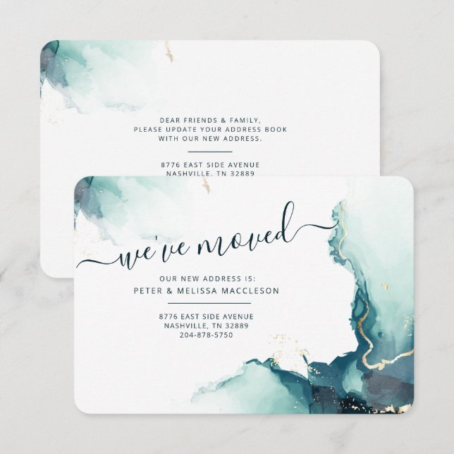 Se movió la dirección Agate Moving Invitación (Anverso / Reverso)