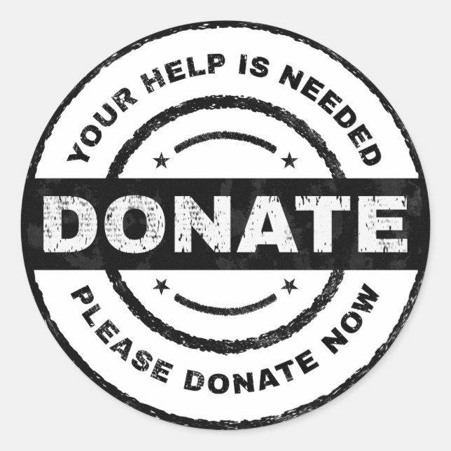 Se Necesita Ayuda Pegatinas de Donación para Obras (Anverso)