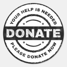 Se necesitan pegatinas de donación para obras bené