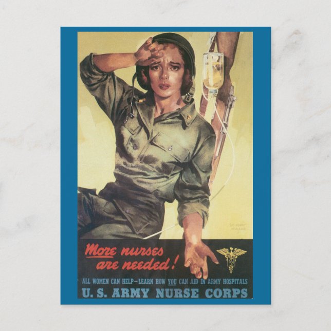 Se necesitan postales de guerra antiguas, enfermer (Anverso)