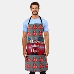 Sé que amo Delantal con Impresión Total de Cocina