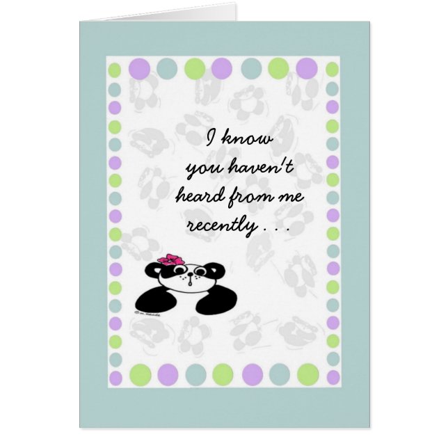 Sé que usted no ha oído de mí recientemente… (Frente)