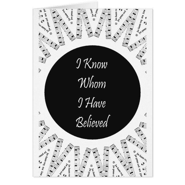 Sé quién he creído (Frente)