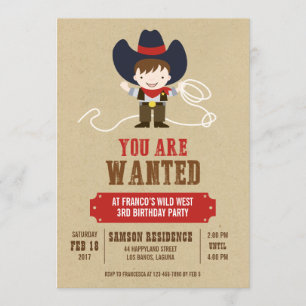 Se Quiere Invitación De Vaquero Occidental Para El