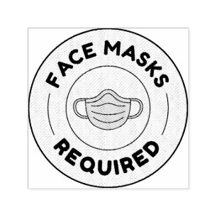 se requieren máscaras faciales - Sello de goma de 
