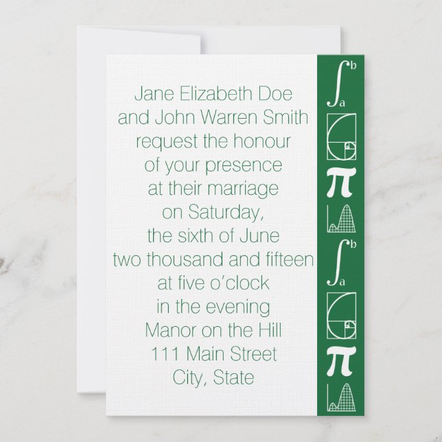 Se suma a la invitación a la boda verde (Anverso)