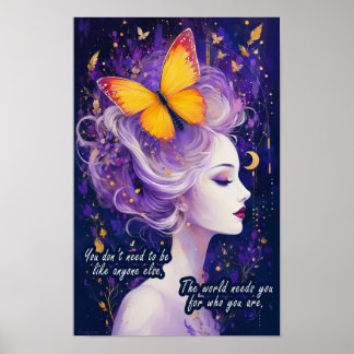 Sé Tú Misma Mujer Mariposa Arte Inspirador