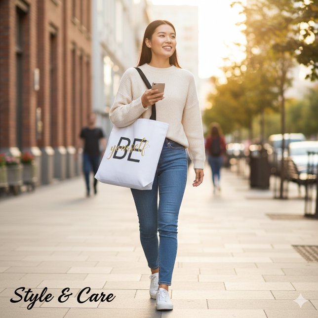 Sé tu propio mensaje Inspirador a la bolsa (Be Yourself Inspirational Message Tote Bag)