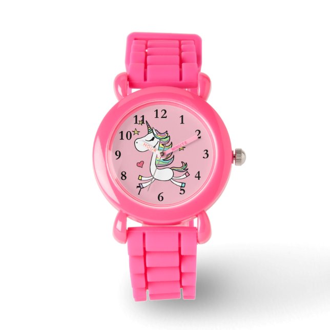 Sé un reloj de Purpurina rosa de Unicornio (Anverso)