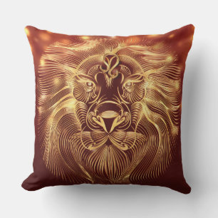 Sé un rey, sé un león, una almohada roja, un signo