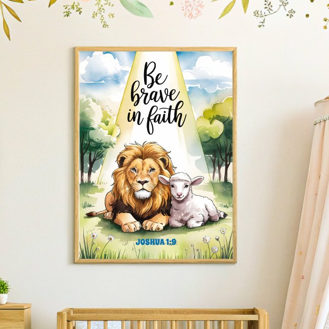 Sé valiente con la fe Boho arte de la guardería cr (Subido por el creador)