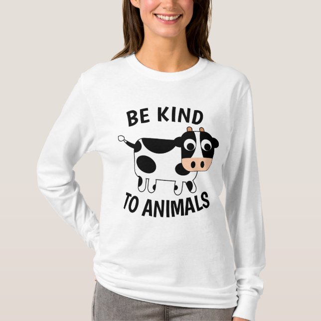 SEA AMABLE CON LAS camisetas ANIMALES (Vaca) Veget (Anverso)