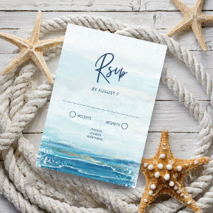 Sea Blue Beach Waves Boda Costera RSVP