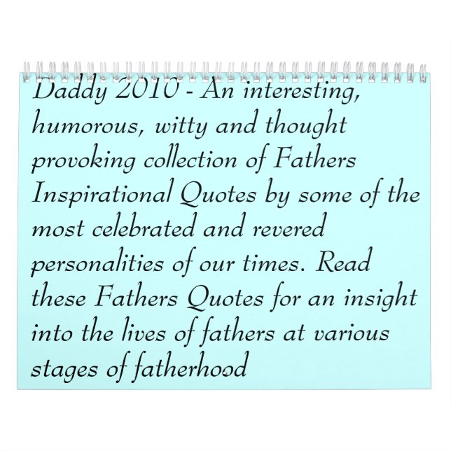 "Sea calendario de un padre" (Tapa)