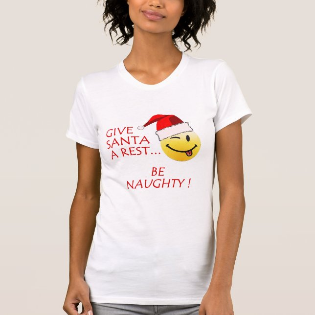 Sea camiseta divertida traviesa del navidad (Anverso)
