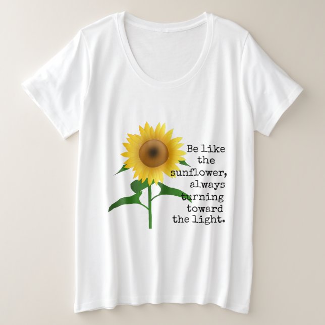 Sea como la camiseta Curvy del tamaño del girasol (Anverso del diseño)