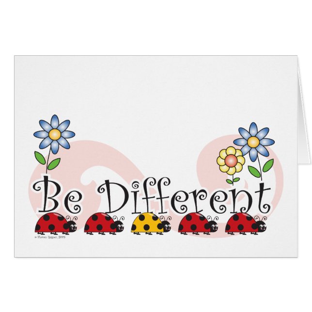 Sea diversas mariquitas con la tarjeta de las (Anverso (Horizontal))