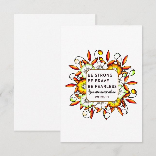 Sea fuerte y valiente - Verso de la Biblia (Anverso / Reverso)