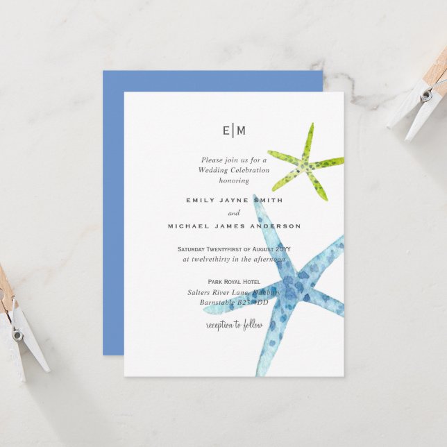 Sea Glass Color Beach Ocean Life Boda (Anverso/Reverso In Situ)