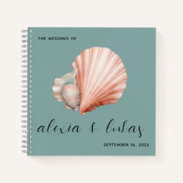 Sea Green con un libro de invitados Boda de Shell