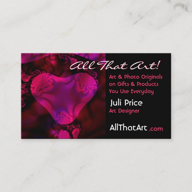 "Sea los míos" tarjeta de visita del corazón del (Anverso)