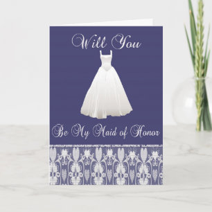 Sea mi criada de la invitación del honor en azul