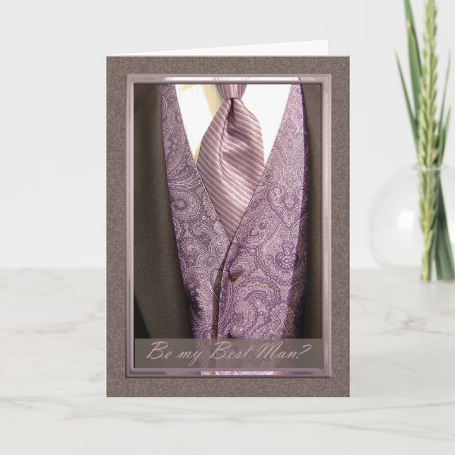 ¿Sea mi mejor hombre? Invitación elegante y (Anverso)