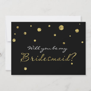 SEA MI tarjeta moderna BRIDESMAID Black & Gold Pur
