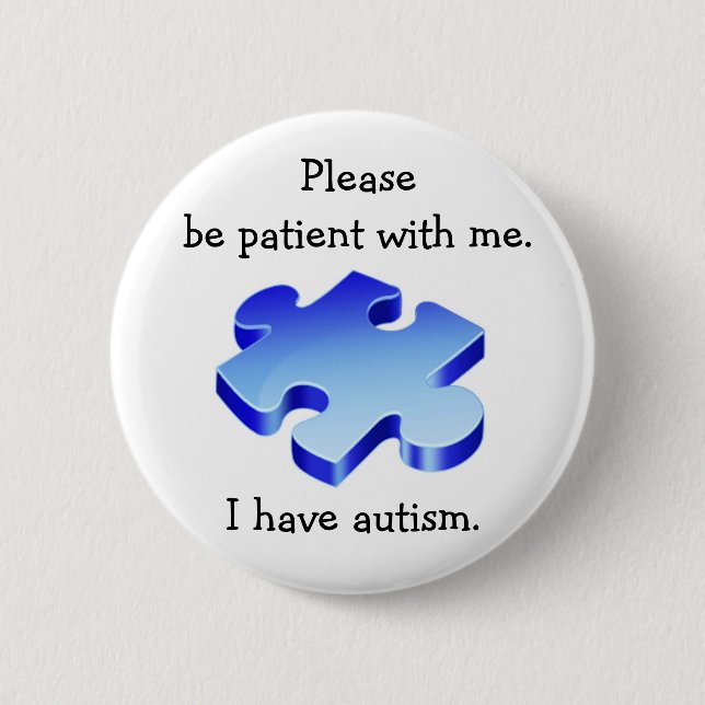 Sea por favor botón paciente del autismo (Anverso)