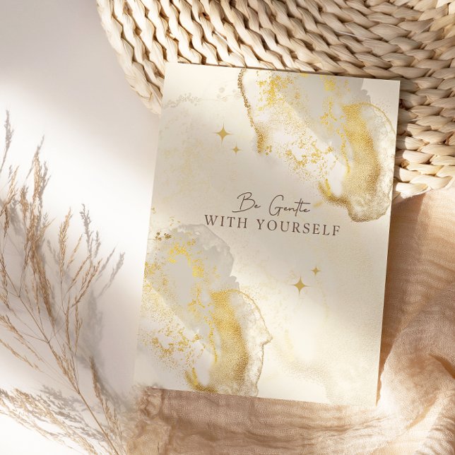 SEA SUAVE CON SU TARJETA DE AFIRMACIÓN DE ORO (Self-love positive golden affirmation card for boss girl  )