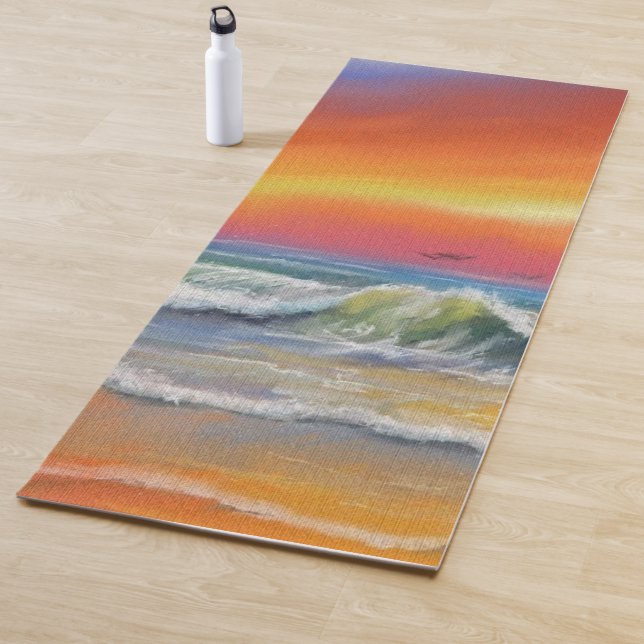 Sea Sunset Waves Yoga Mat (In situ)