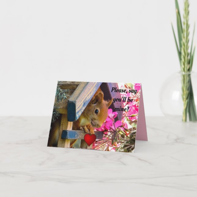Sea tarjeta del día de San Valentín de la ardilla (Anverso)