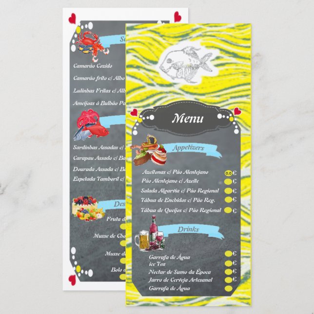 Seafood and Fish Restaurant Menu (Anverso / Reverso)