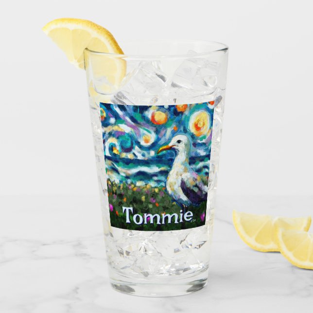 Seagull Van Gogh Style Beach personalizado (Anverso (hielo))