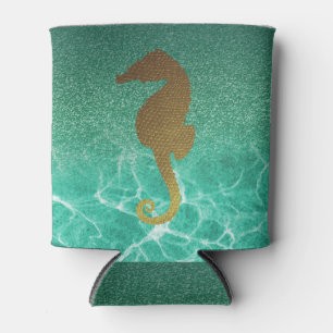 Seahorse del oro y neverita de bebidas del