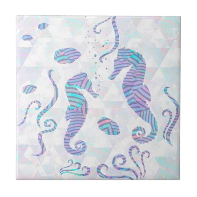Seahorses - baldosa cerámica (Frente)
