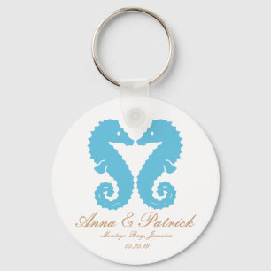 Seahorses que casan el llavero personalizado favor